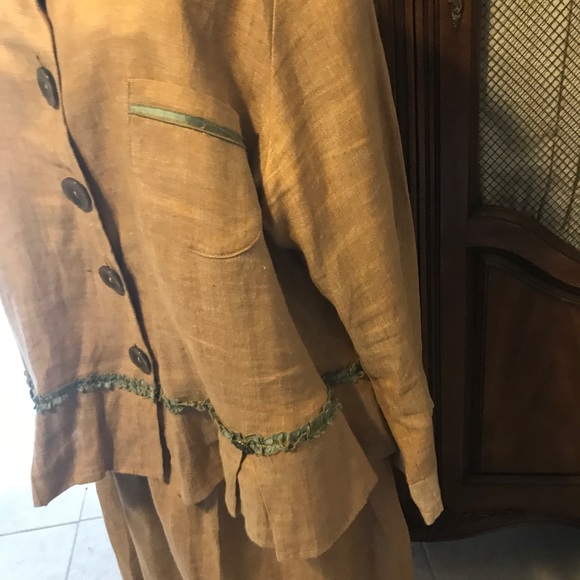 Taylor G Linen Skirt Long Elastic Waist & Jacket 2 Pc Set Boho 1X - Picture 6 of 16